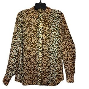 Isaac Mizrahi Leopard Print Shirt